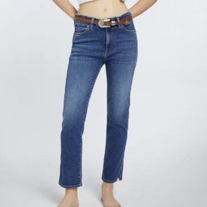 3X1 Size 26 ADRIANA Wash Cotton Denim Straight Cut High Rise Ankle Slit Jeans